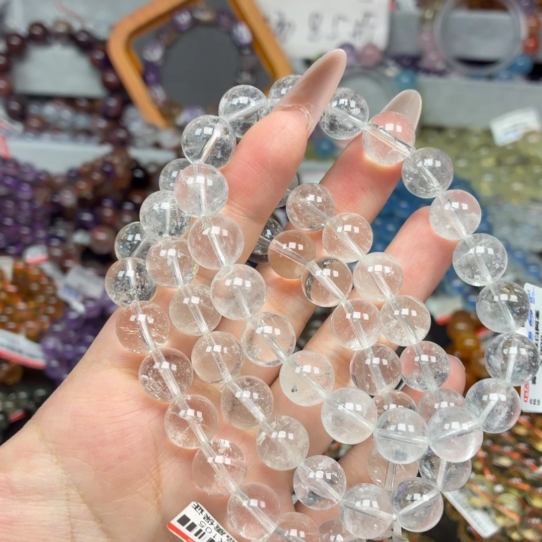 水晶手链银S925镶嵌开播福利喜马拉雅白阿塞卡10+