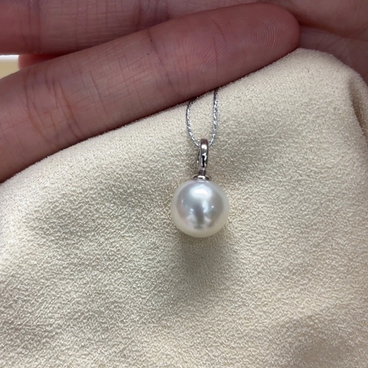 吊坠(不含链)银S925镶嵌海水珍珠9-10m 113号