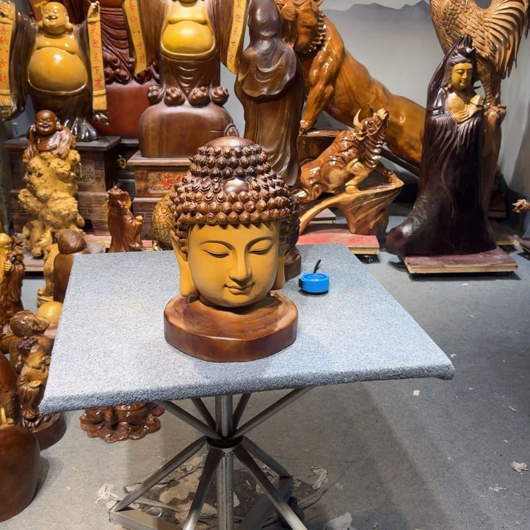 香樟木蜂****?香樟木佛头摆件