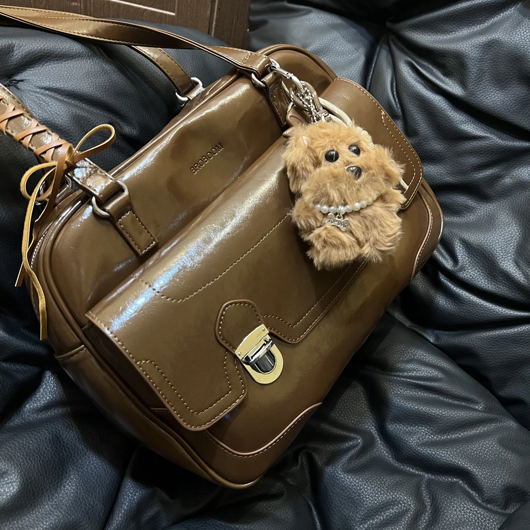 一包多背大容量时尚单肩百搭斜挎包双肩包复古保龄球JK多口袋