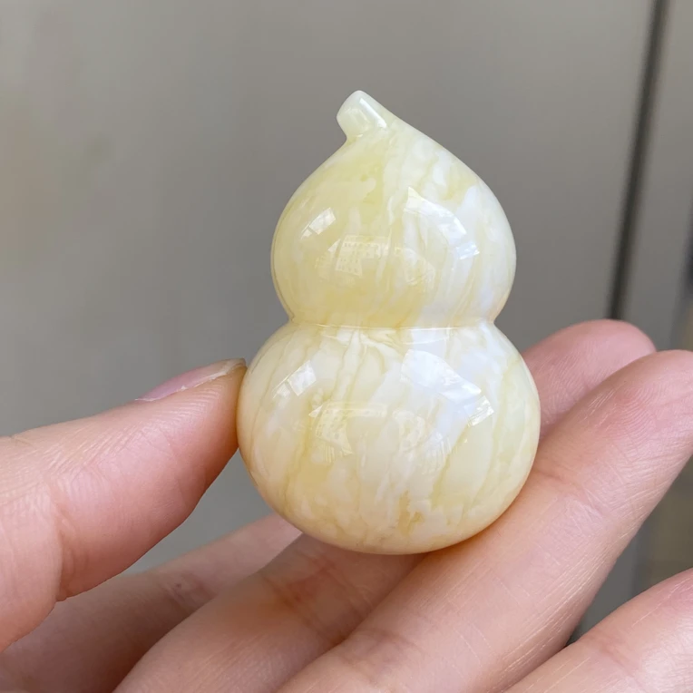 20.46精品白蜡虎皮纹立体葫芦挂件吊坠女款时尚金色项坠精美挂坠