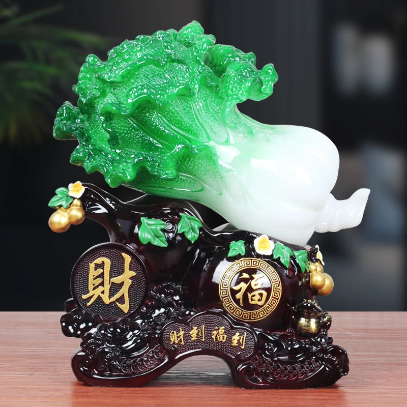 【师傅推荐】白菜摆件百财客厅玄关电视柜装饰品招财乔迁开业礼物