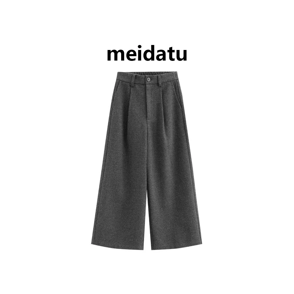 美哒兔(舒适出街)韩系简约垂感阔腿裤CK2513-25