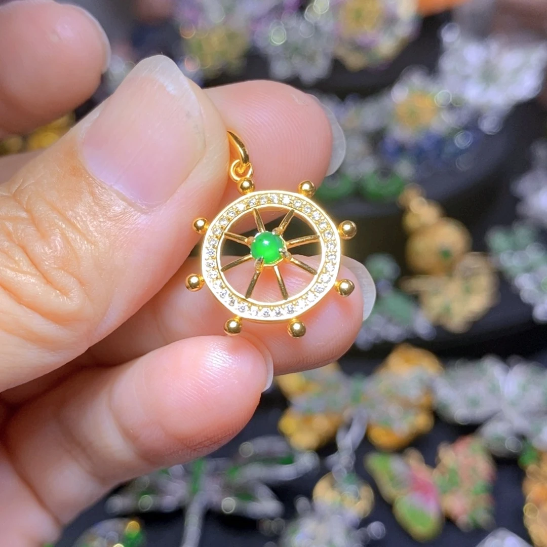 翡翠银S925镶嵌套链天然资源