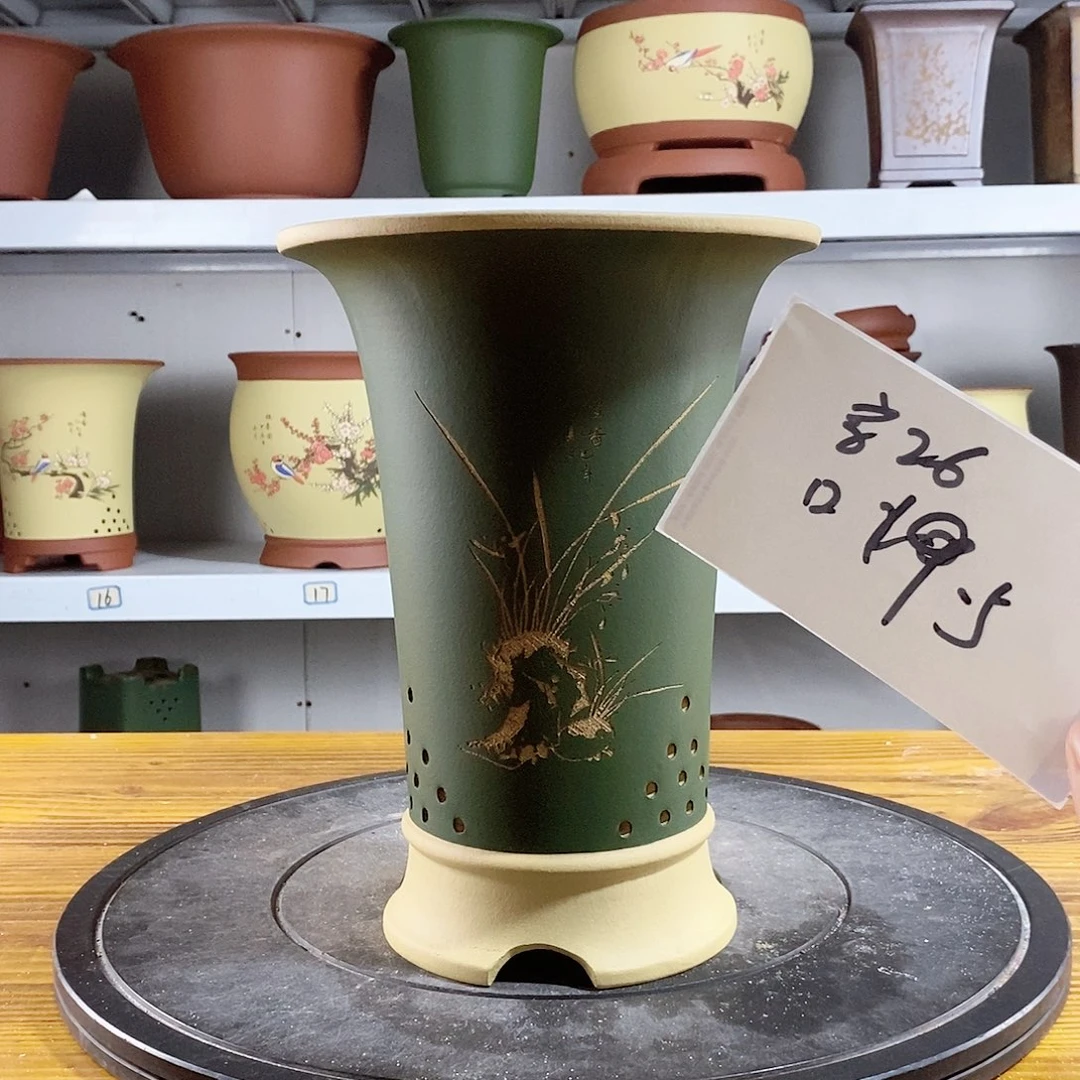 紫砂花盆紫砂兰花盆35