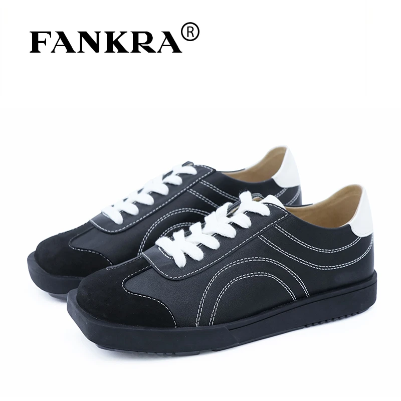 《广州工厂》时尚设计方圆头百搭德训鞋舒适平底小白鞋休闲运动鞋