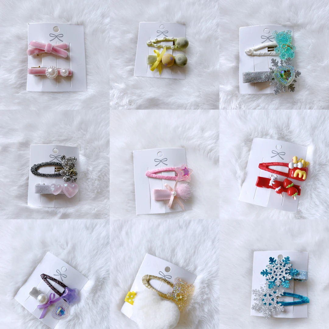 【16个/8卡】纯手工布艺发卡可爱流行儿童发卡创意春天发饰