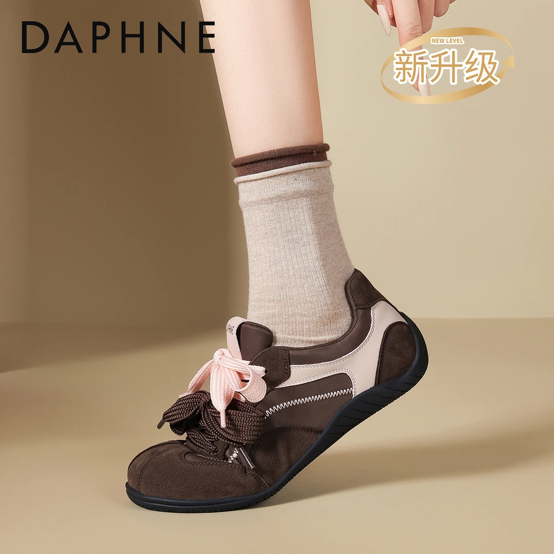 达芙妮美拉德内增高德训鞋女秋季2025新款轻便软底平底休闲运动鞋