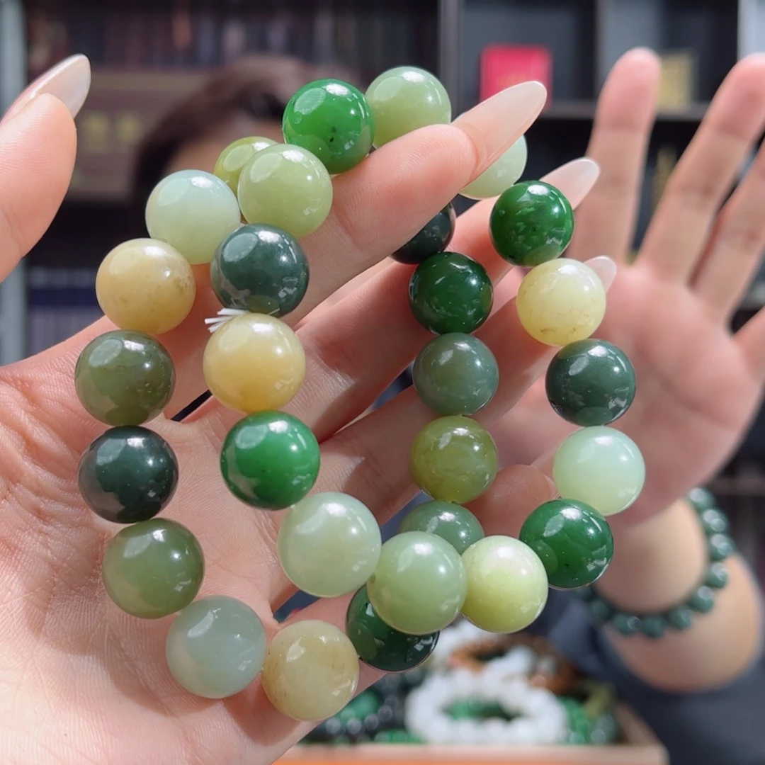 【闪购商品】和田玉手串未镶嵌新疆多宝14 多样性拍一发一微瑕