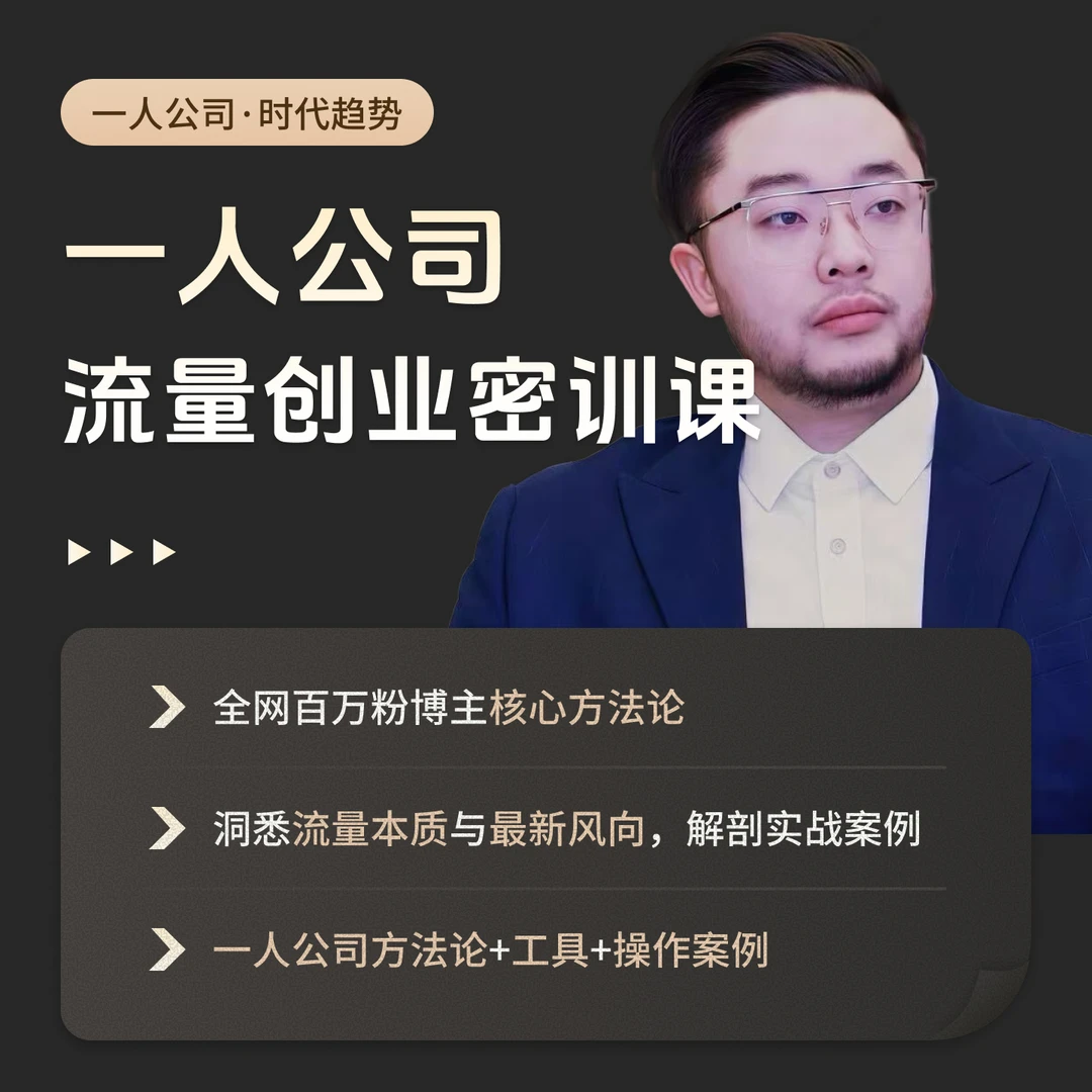 一人公司-流量创业密训课