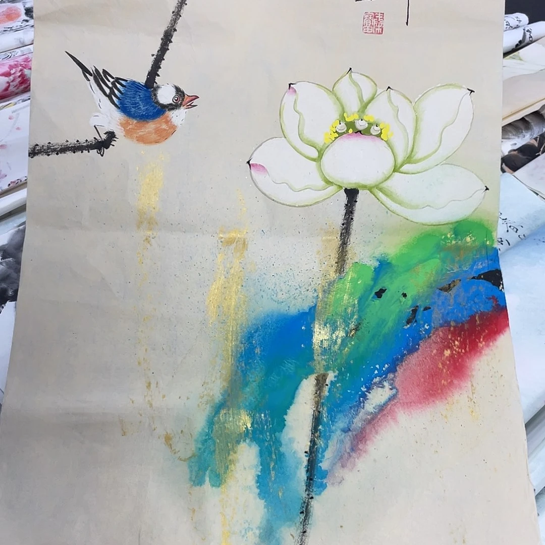 国画纯手绘字画宣纸