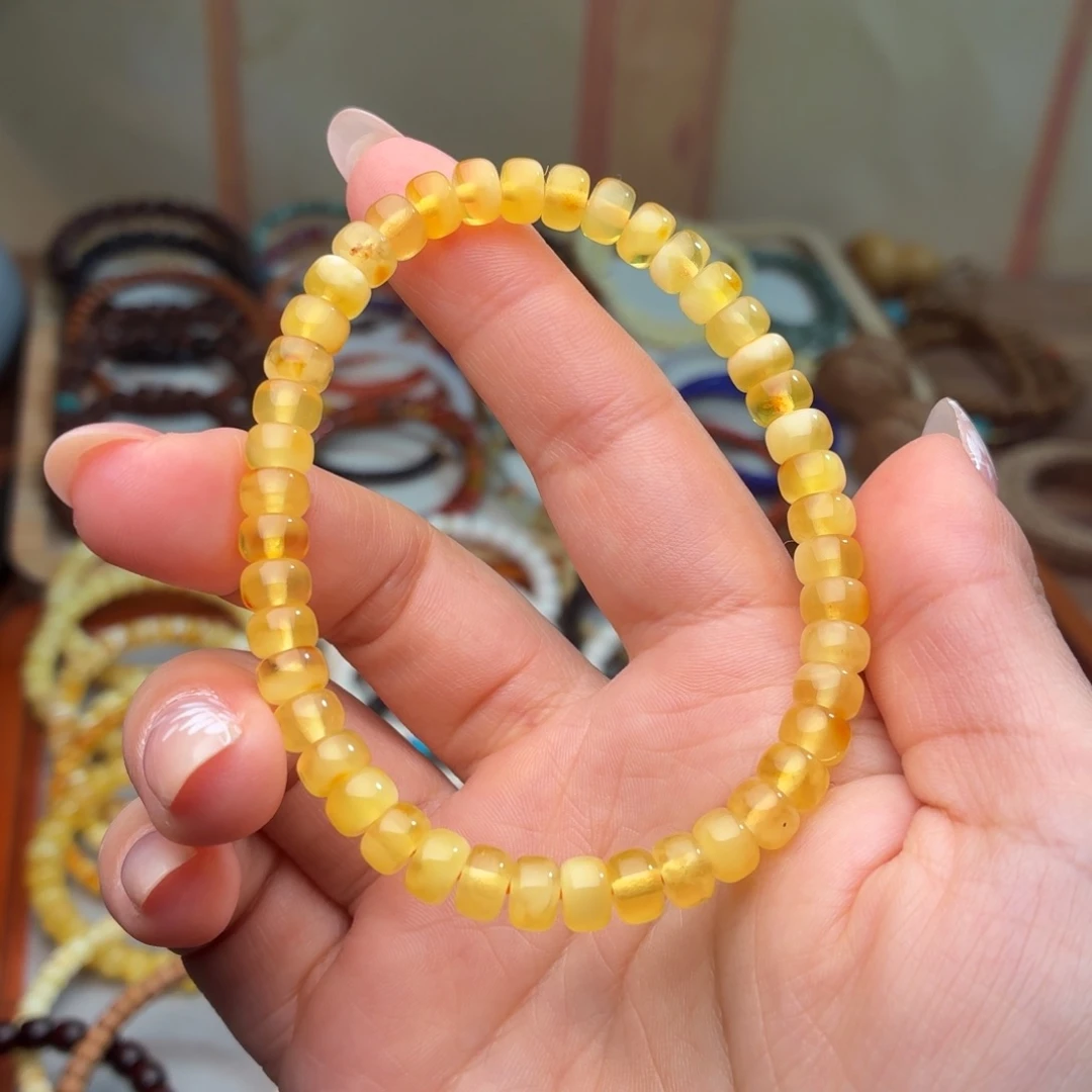 蜜蜡未镶嵌手串6.6mm