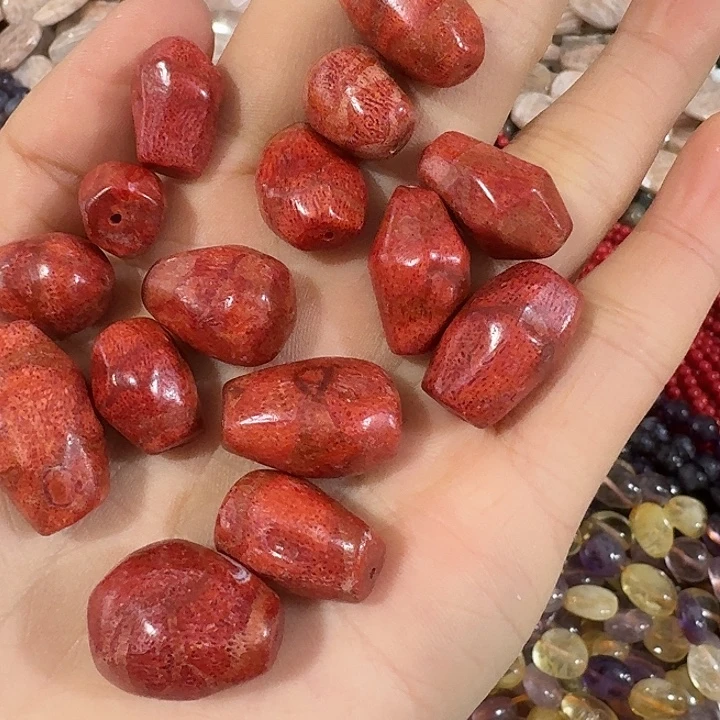 玛瑙/玉髓合金珠宝半成品4个切面原枝桶珠