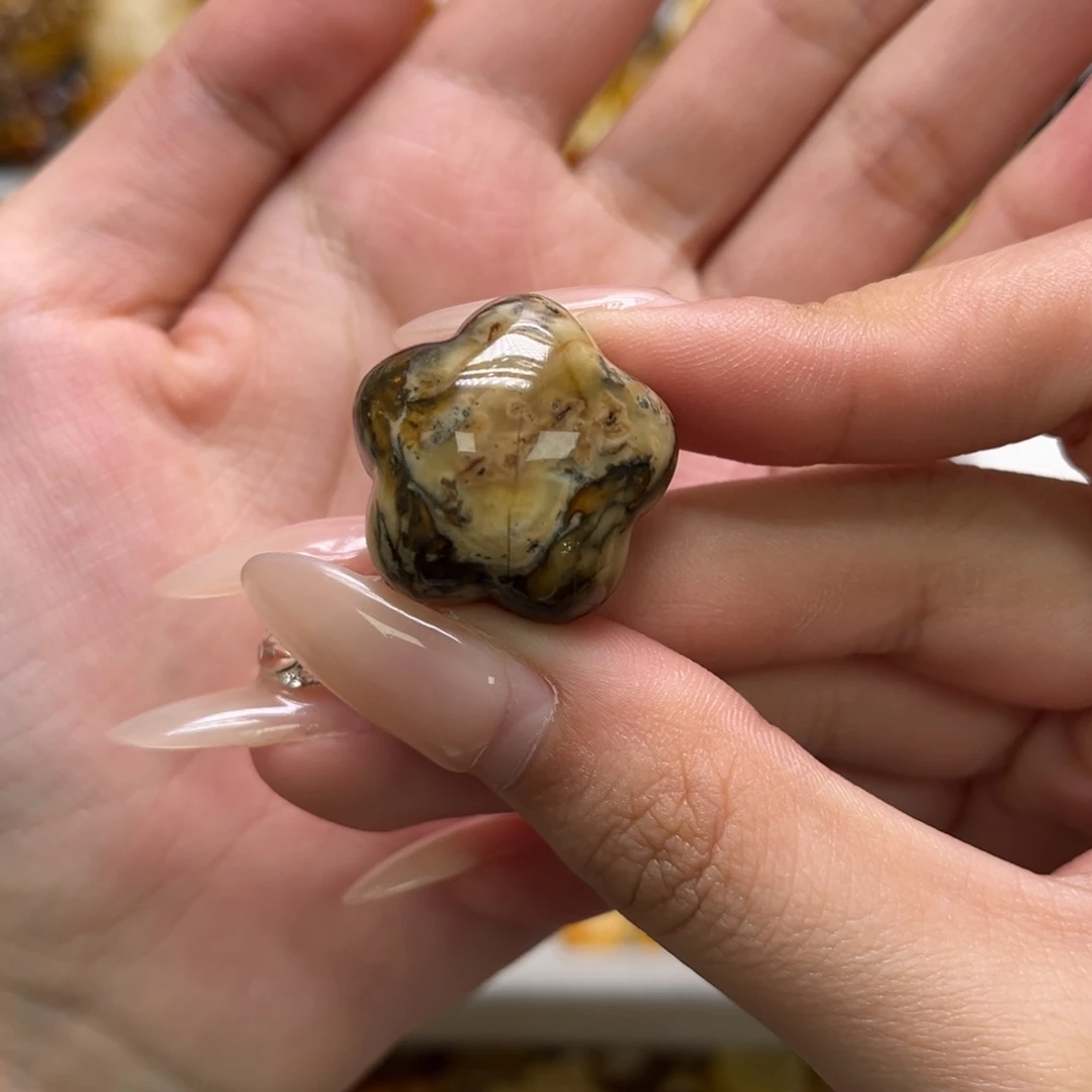 琥珀未镶嵌裸石天然琥珀浅根溶洞妖花星星手串