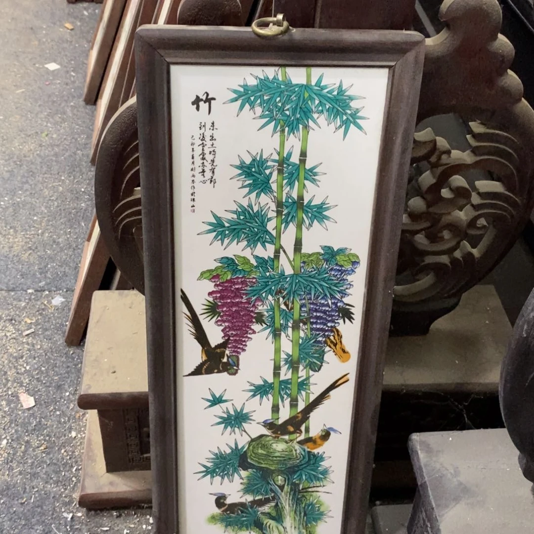 瓷片53*21*1景德镇瓷板画柴窑烧制