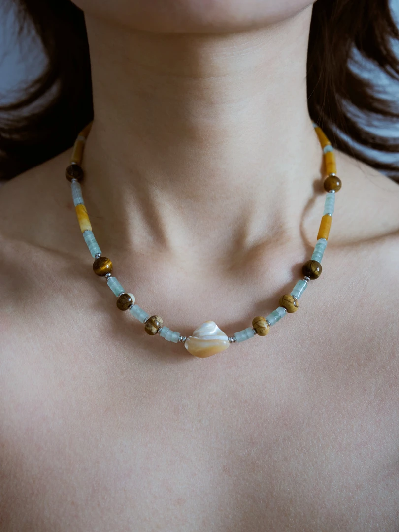 钛钢贝壳项链 Burning dust | 海之沙砾