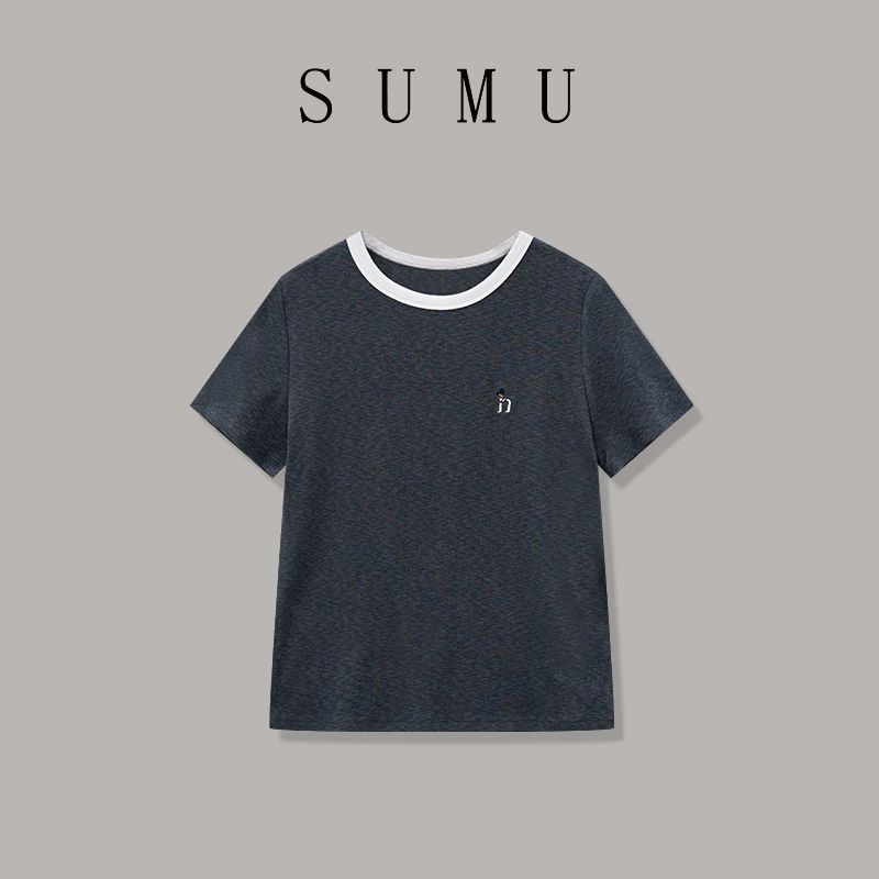 宿慕SUMU 女款T恤 3-2 春季2025新款时尚百搭休闲T恤M000GY