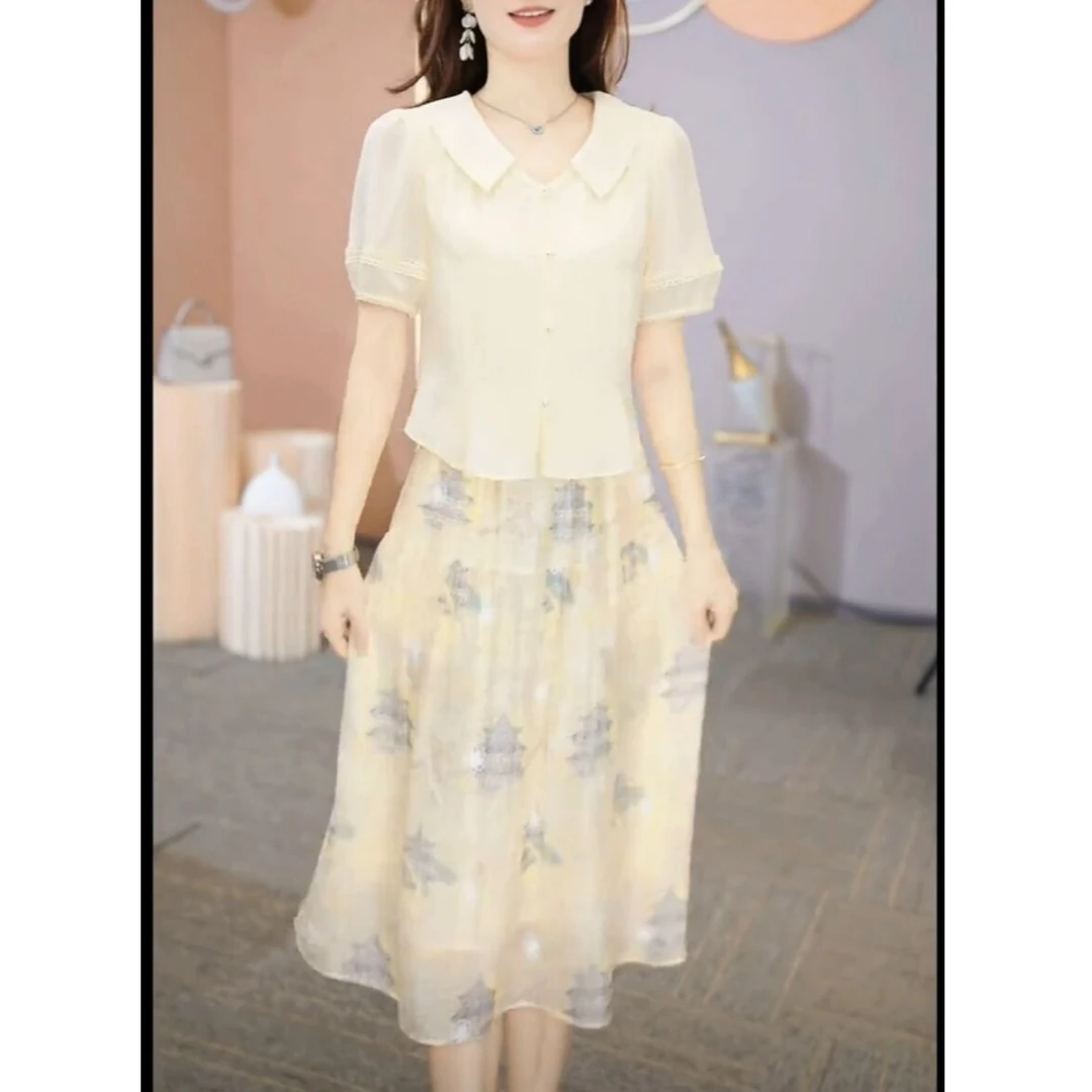 假两件连衣裙遮肚2025夏季新款时尚遮肉显瘦裙5196#