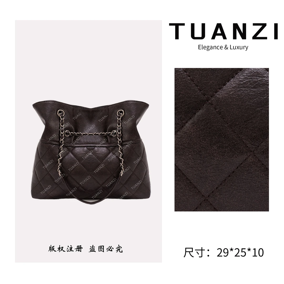 TUANZI『凯旋』赛家秋冬新款29cm腋下福袋包 ZT-95032-游牧复古咖