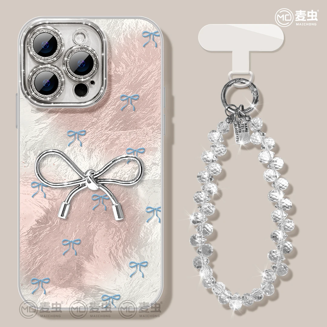 蝴蝶结适用于Mate70华为苹果16promax手机壳iPhone15高级小米