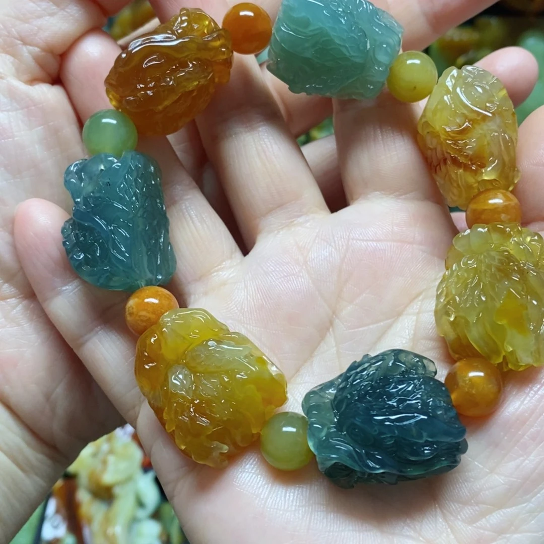 未镶嵌蛇纹石玉手链