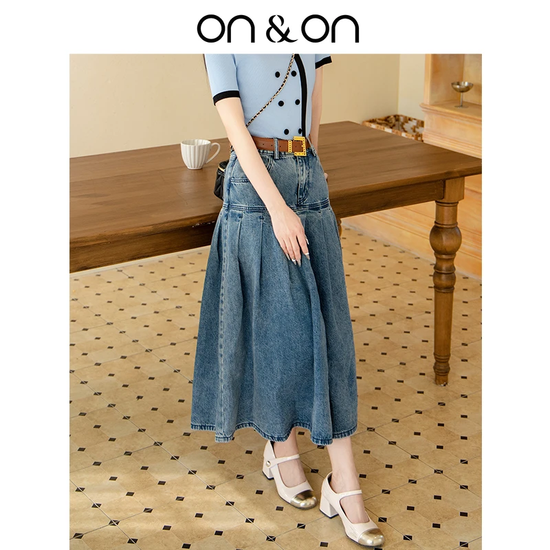 ON&ON/安乃安25夏新款高腰气质时尚个性百裙牛仔半裙N5SA1009311