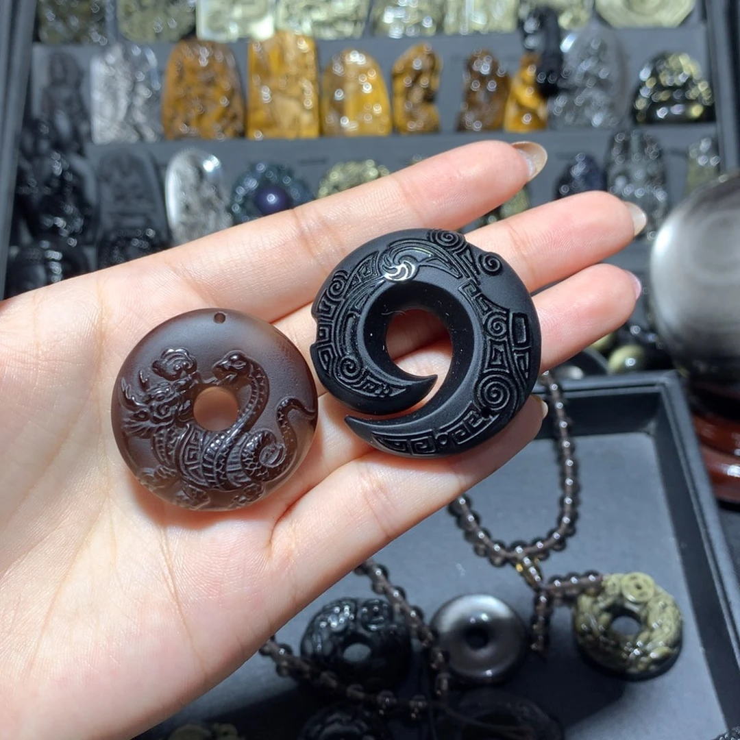 未镶嵌黑曜岩吊坠(赠链)糖**酱