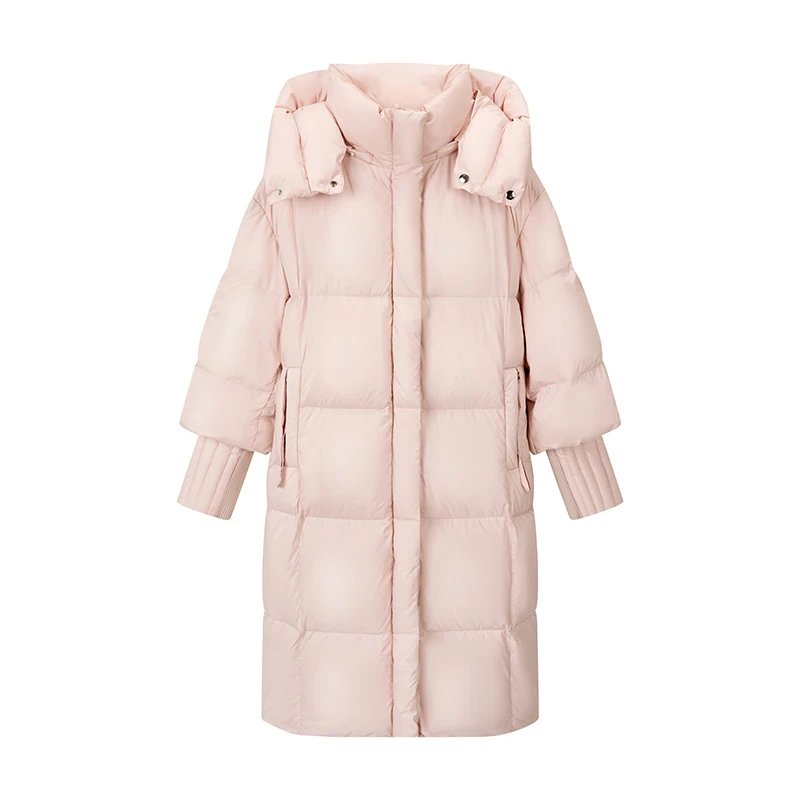 【钻石姐专享】2024冬季加厚长款羽绒服连帽云朵感设计师款-QY08