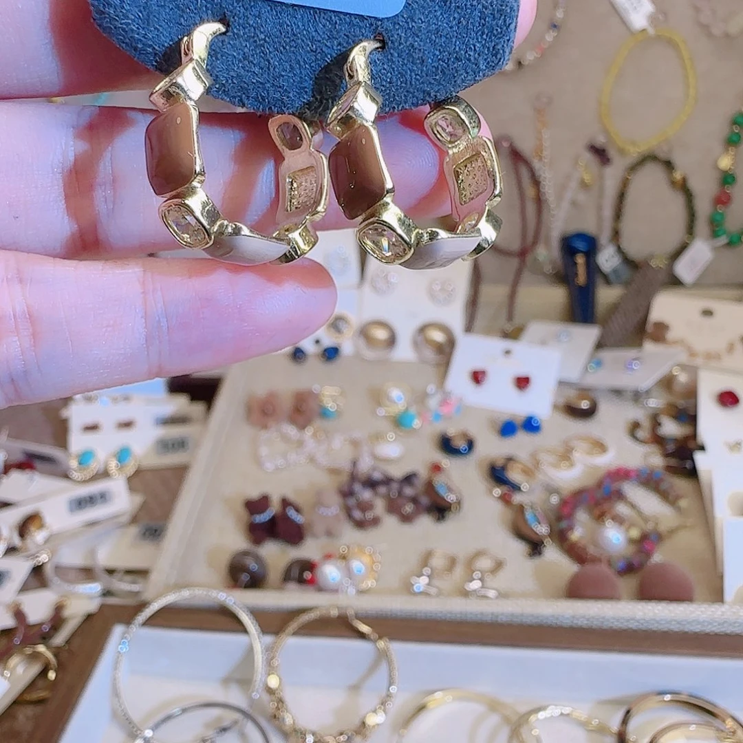 琉璃纯铜合金耳钉