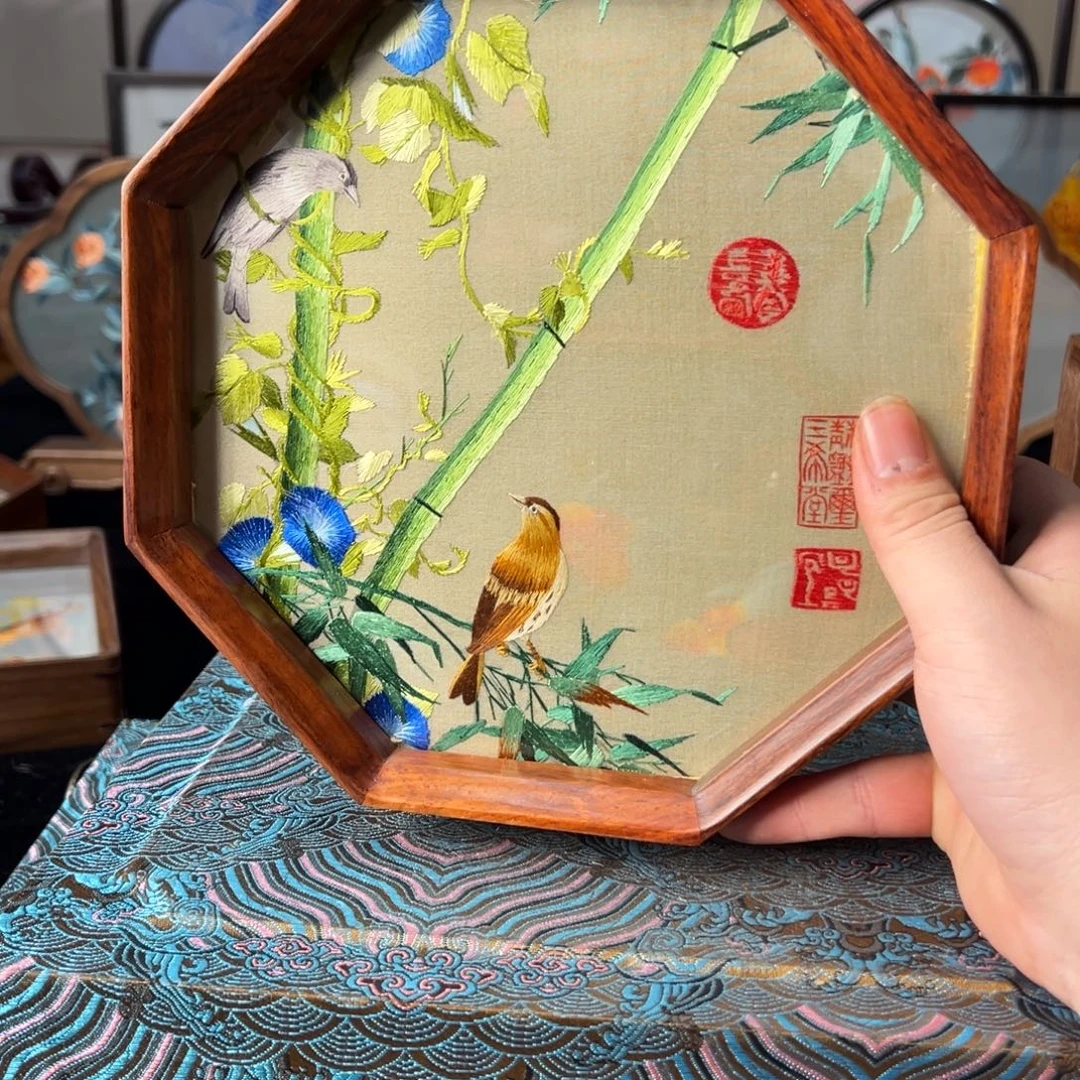 刺绣纯手工刺绣双面绣摆件