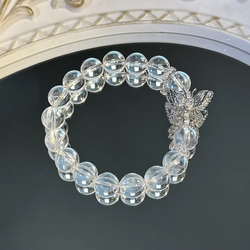 tx895-白水晶双层蝴蝶手串