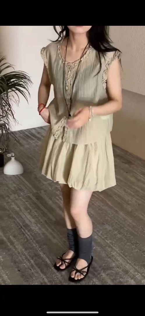 超级时尚花边两件套