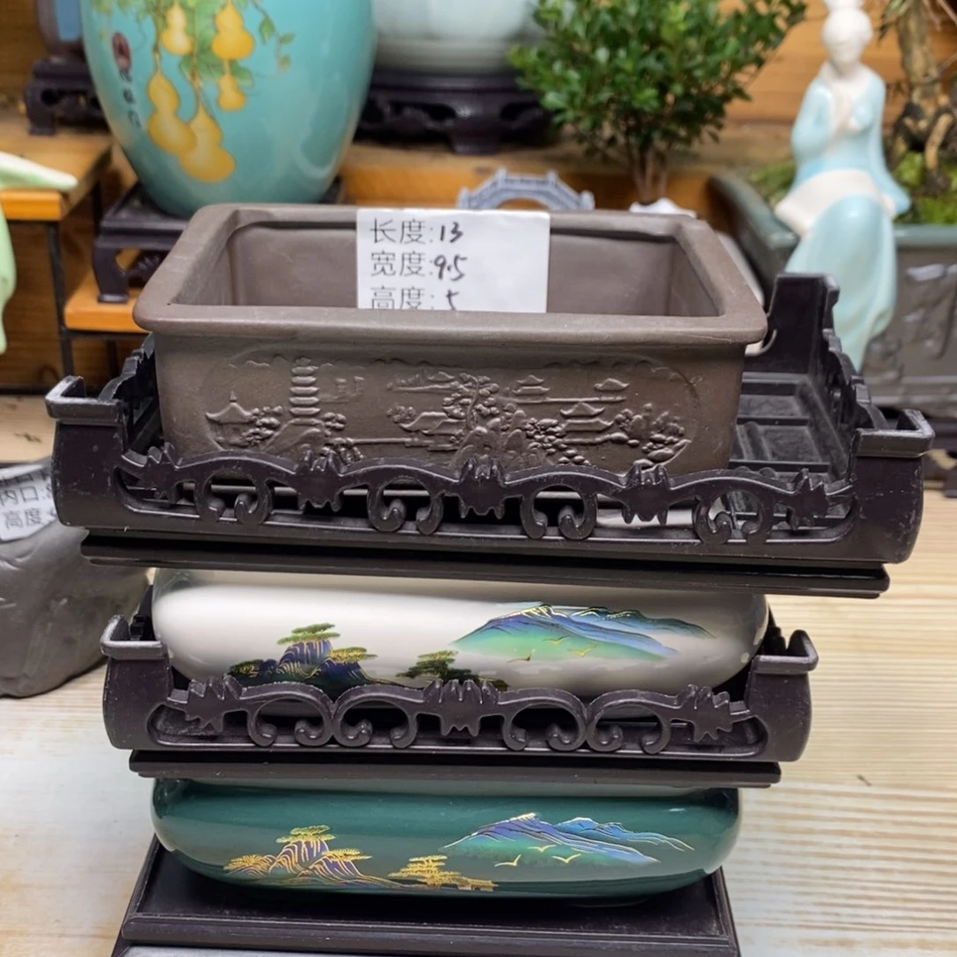 紫砂陶瓷艺术花盆陶瓷