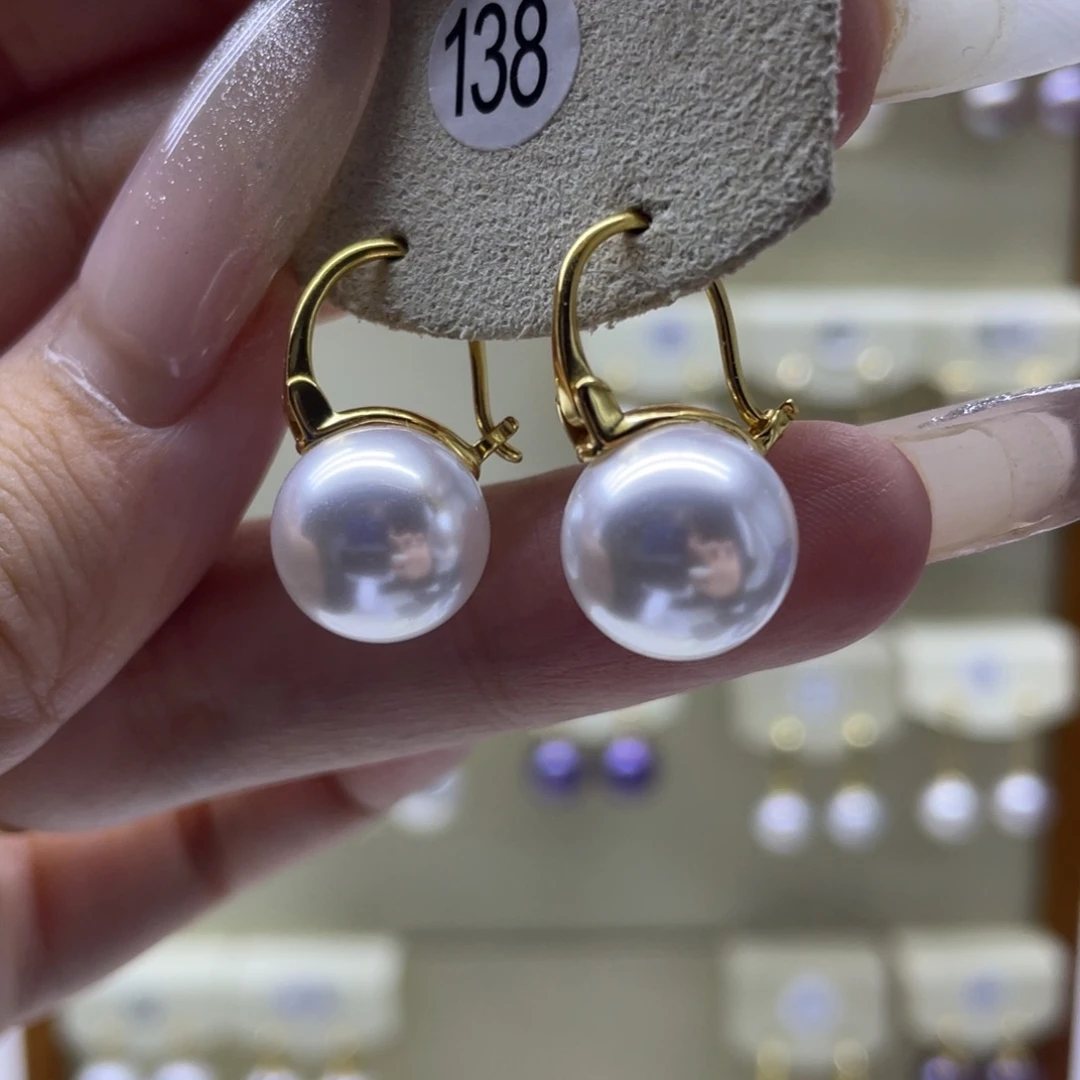 淡水珍珠耳饰银S925镶嵌