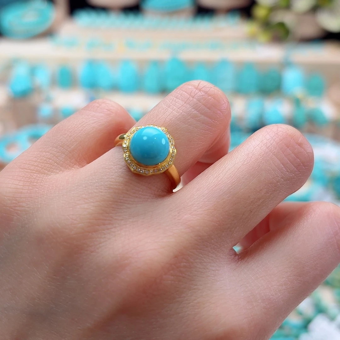 绿松石18K金镶嵌珠宝奇石