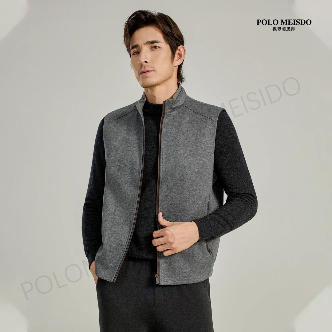 秋上新男士轻奢外套马甲背心男精纺羊毛商务夹克77901