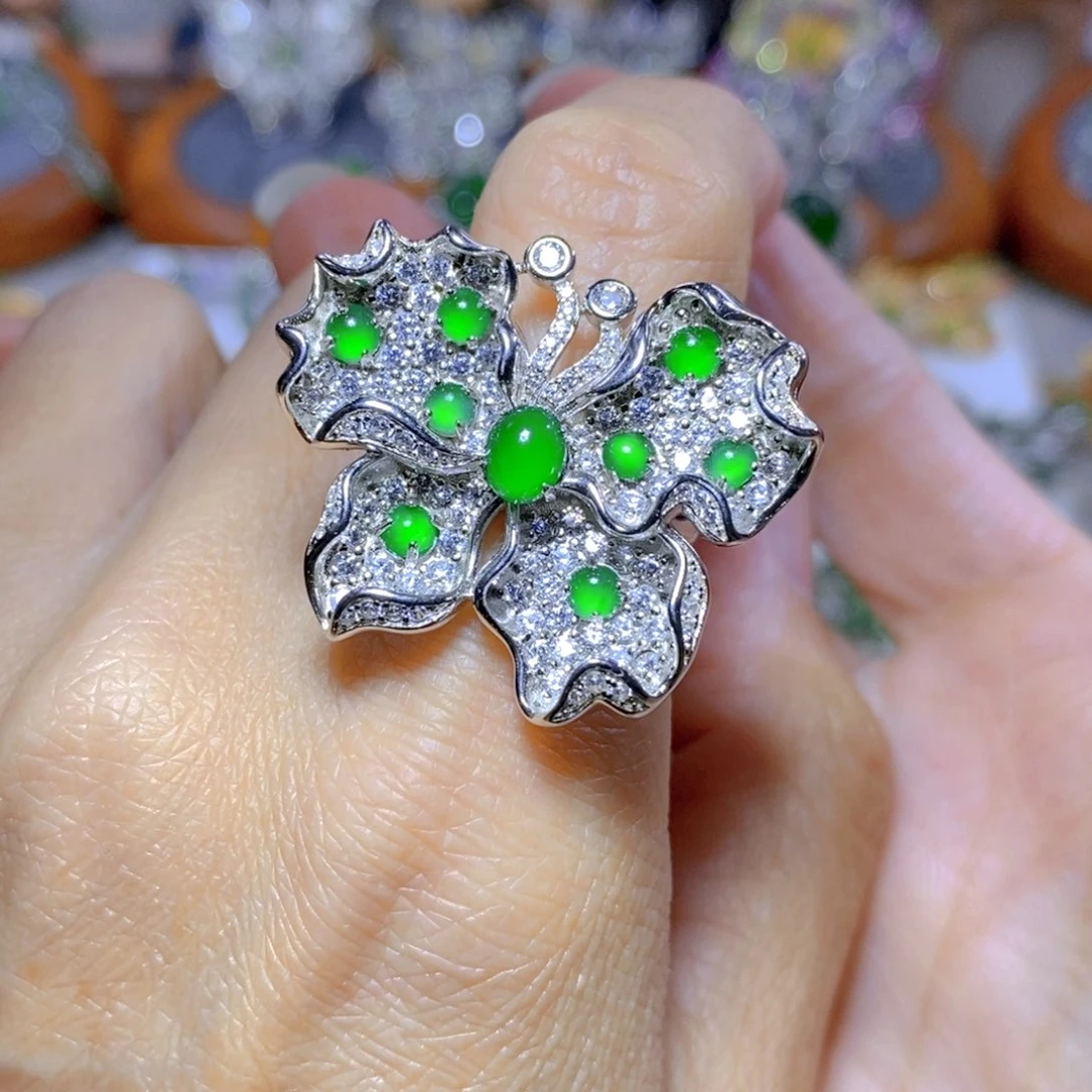 翡翠颈饰银S925镶嵌天然翡翠