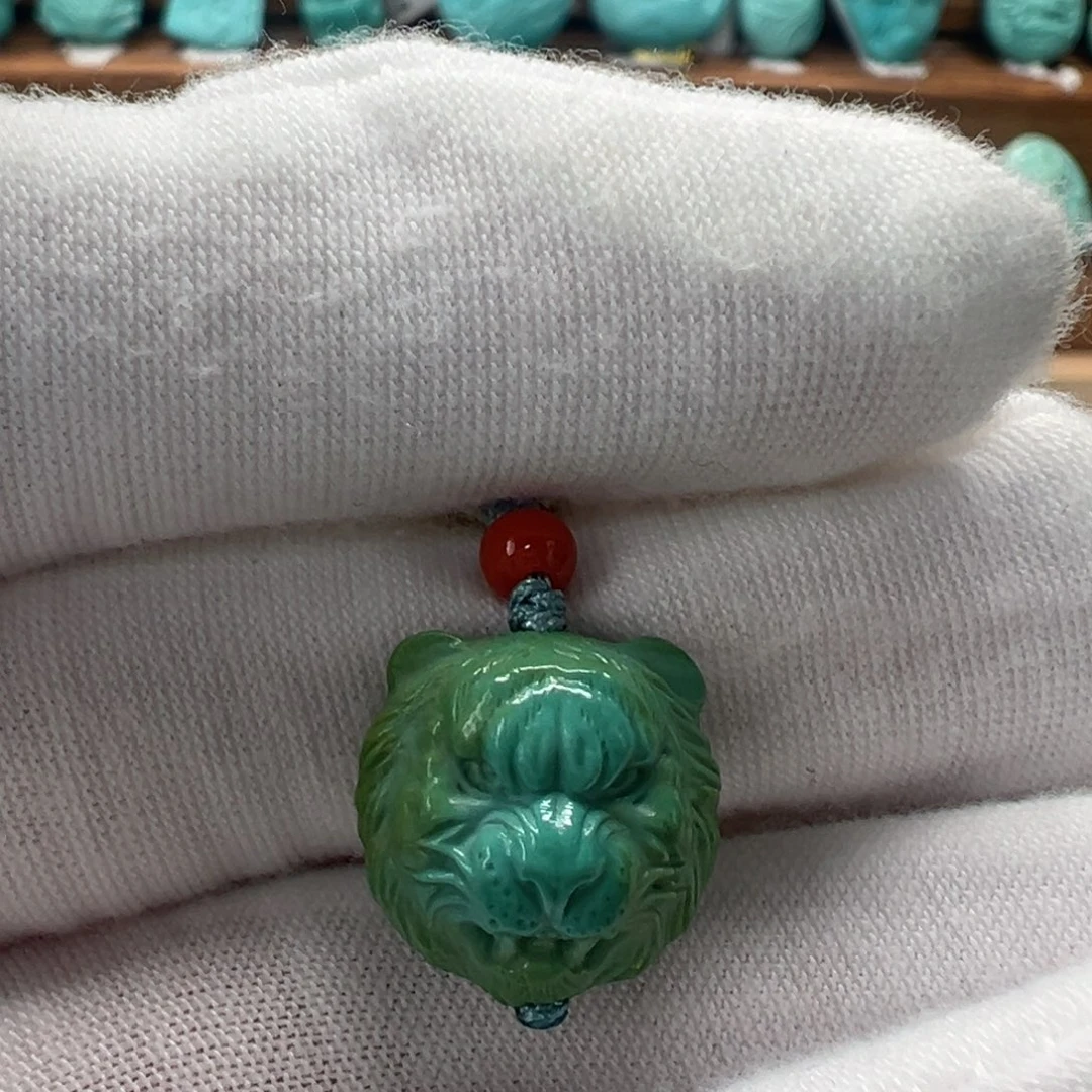 绿松石未镶嵌虎头14.4mm