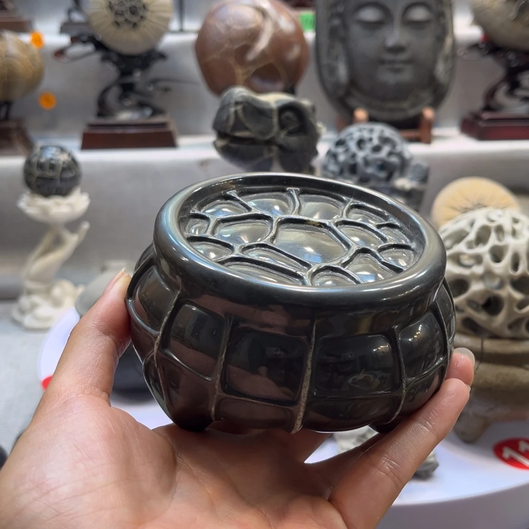 持***！石材龟纹石小精品摆件玻璃皮
