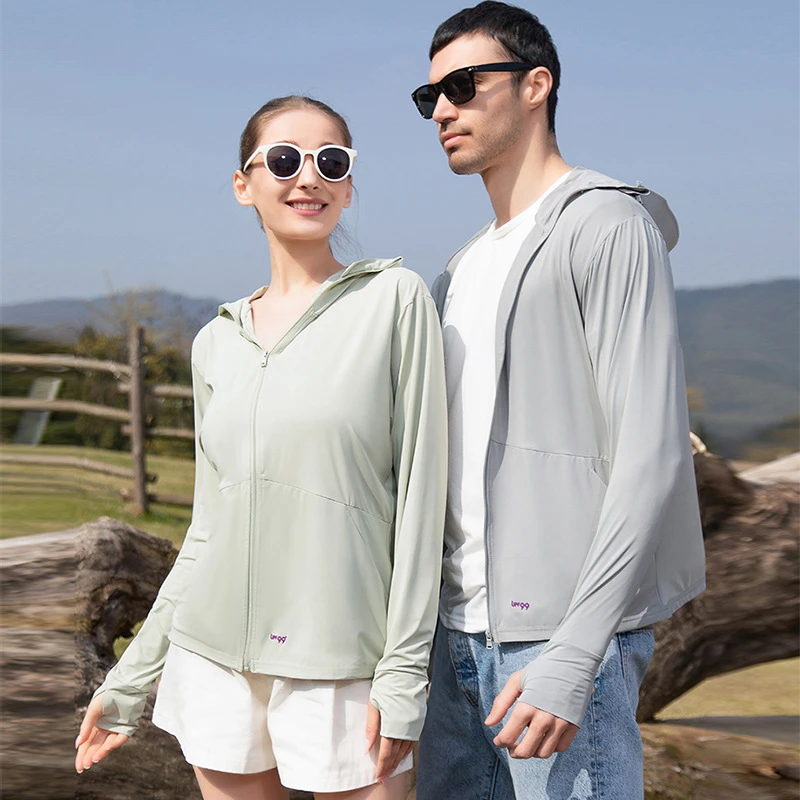 冰丝薄款防晒衣夏季男女款防紫外线休闲外套可拆卸黑胶帽防晒服