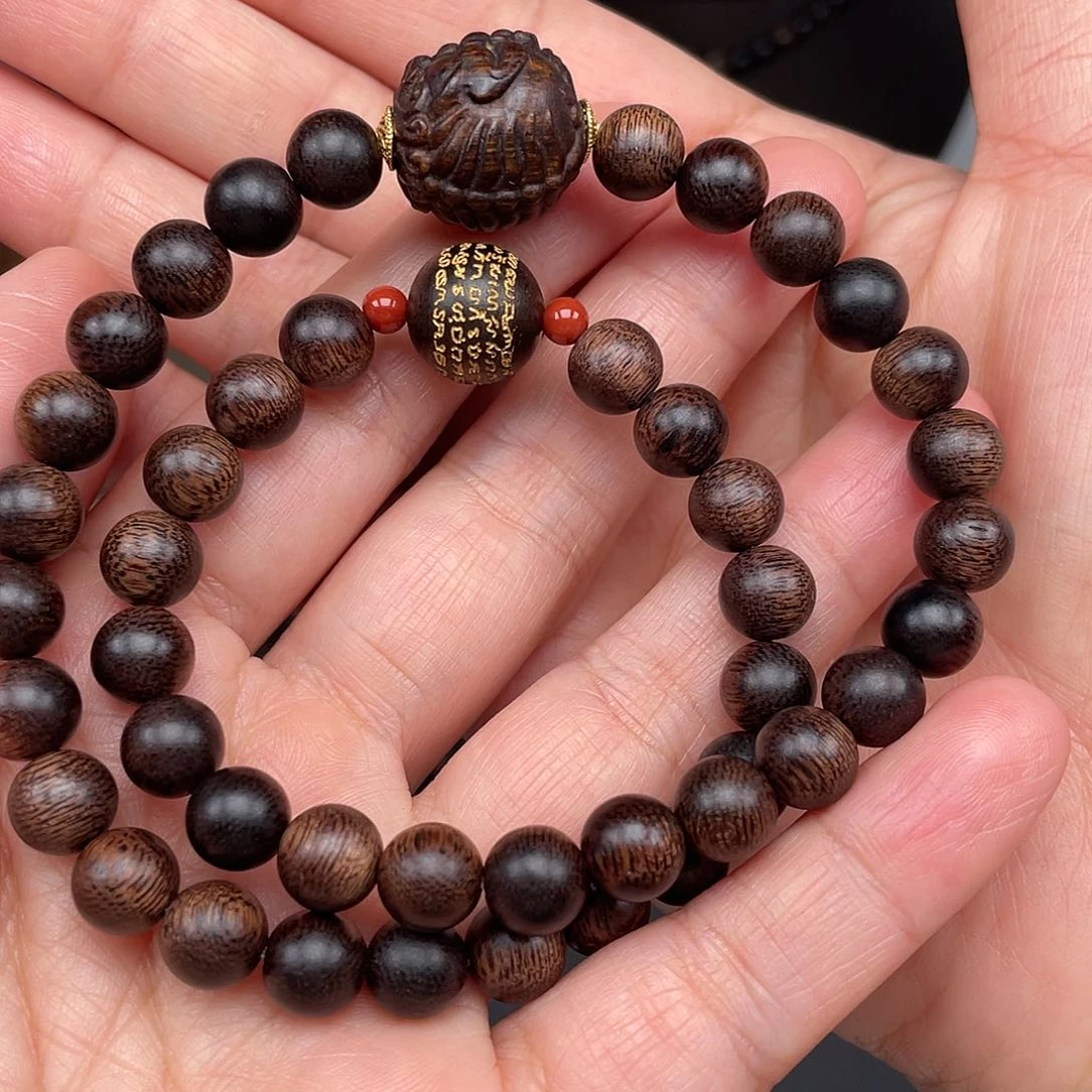 沉香手串越南富森土沉0.8瘤疤