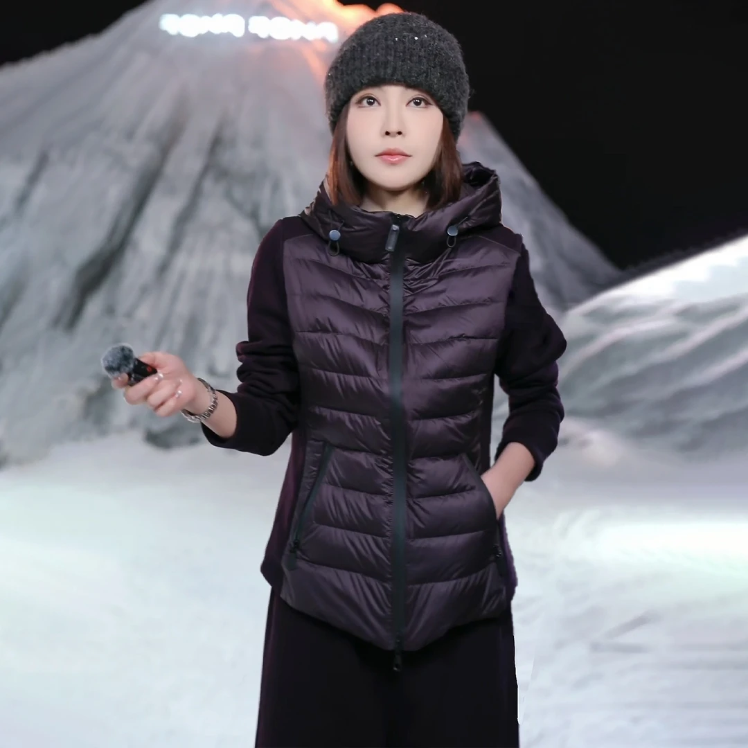 溶溶【空气羊绒】RONGRONG 90白鹅绒绵羊毛真丝混纺加厚套装25126-1