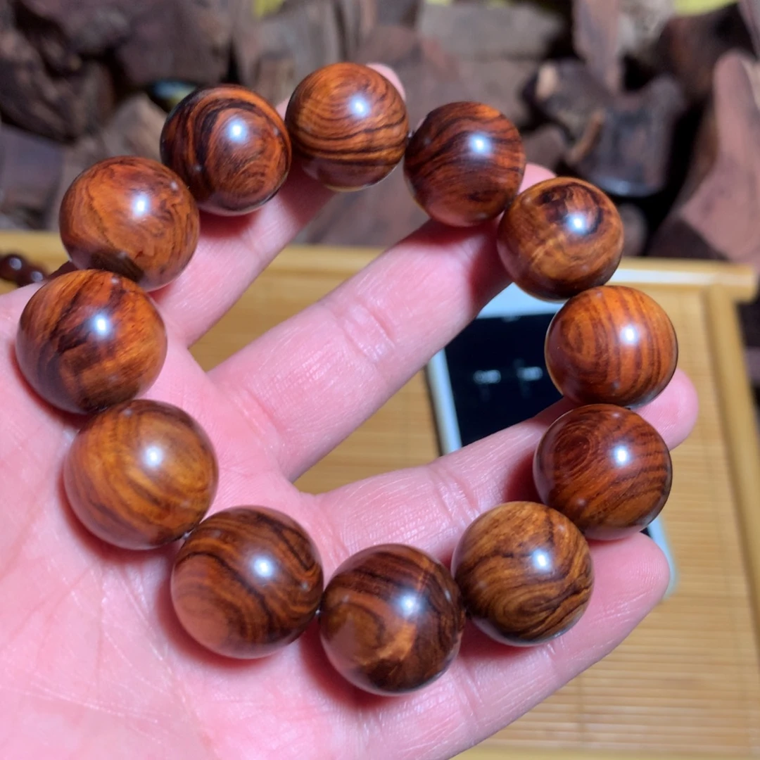 略***葛黄花梨/降香黄檀手串回血的海南黄花梨老料