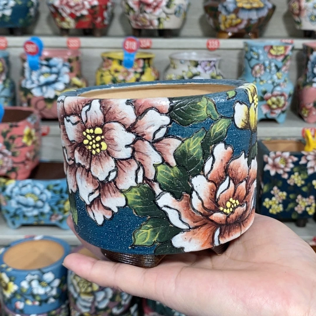 景德镇精品暮年花盆9/9.5