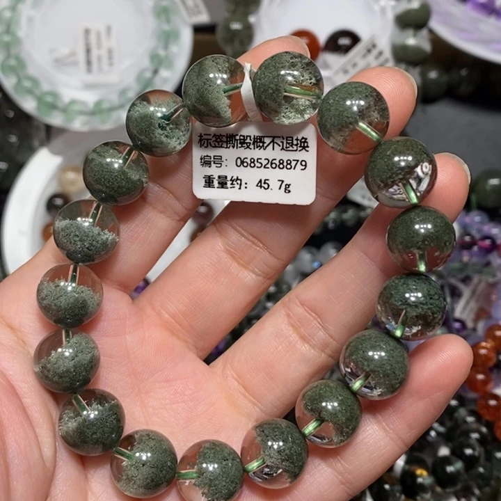 手链水晶未镶嵌绿幽灵聚宝盆手链