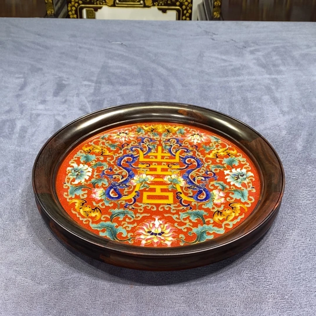 红酸枝木类成套家具圆盘