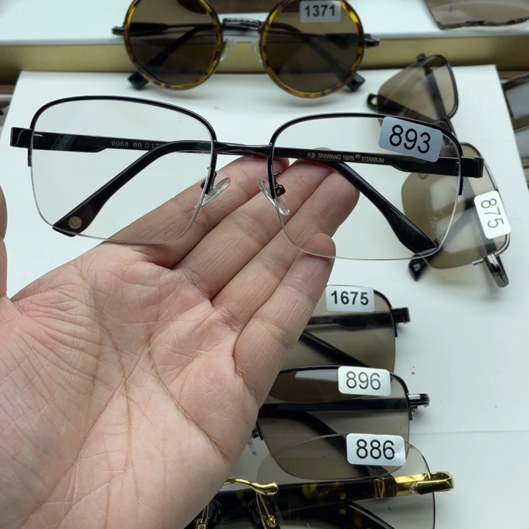 茶水晶半框眼镜 893