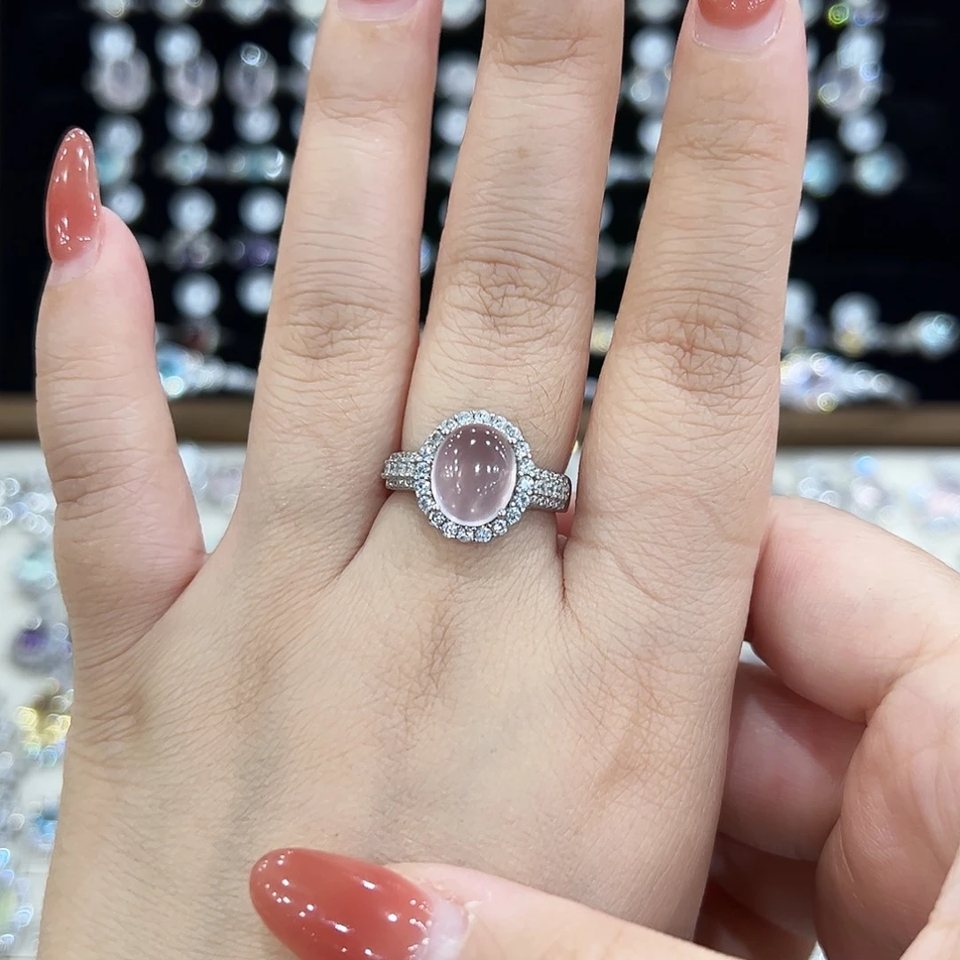 银S925镶嵌戒指水晶