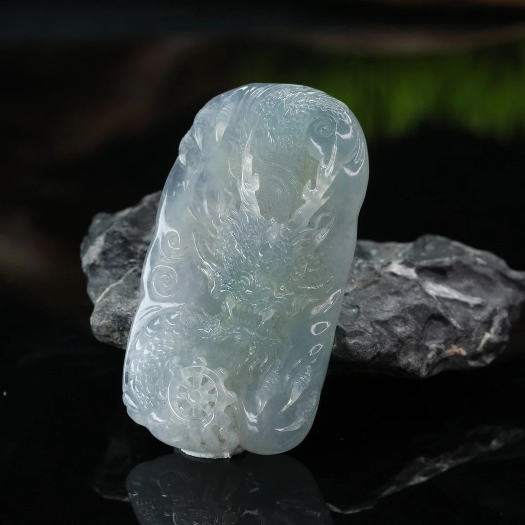 14天然A货翡翠龙牌/300462北京中保拍卖