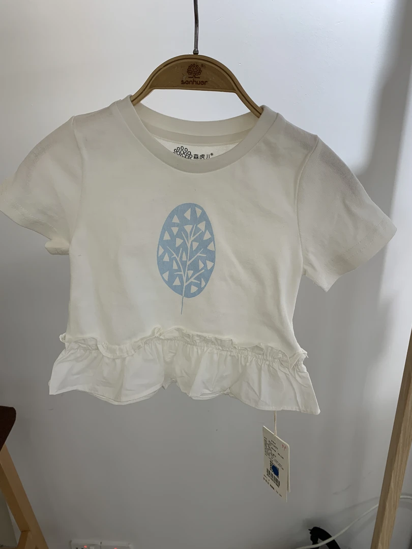 休闲风娃娃衫常规圆领T恤蕾丝女宝宝休闲A类夏季夏款童装短袖